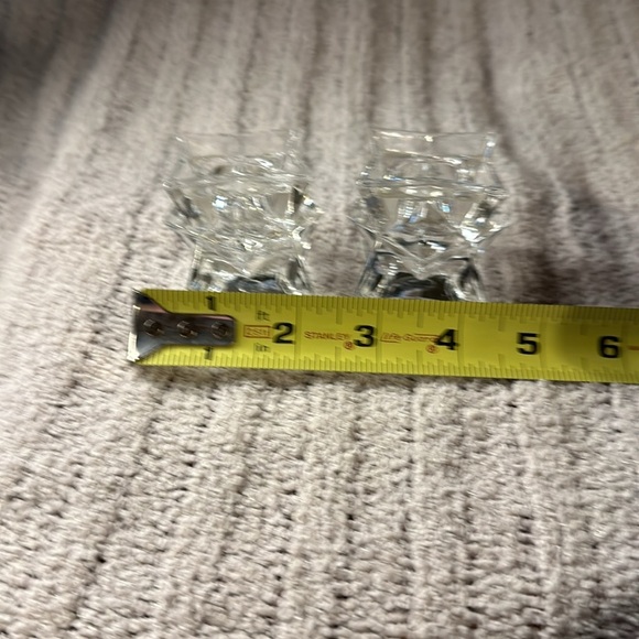 Set o/2 Over 24% Full Lead Crystal Candle holders -tapers. Star shaped.See pics - Picture 7 of 9